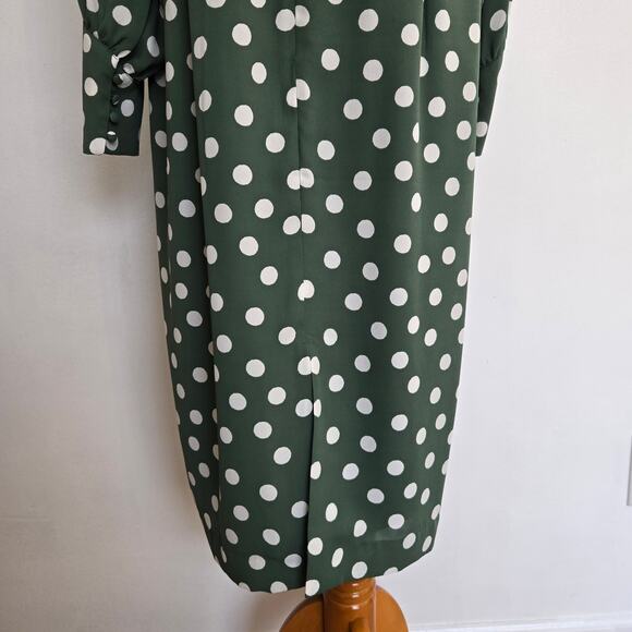 Boden Portia Polka Dot Dress Retro Professional Workwear Green Women 14 - Picture 9 of 14